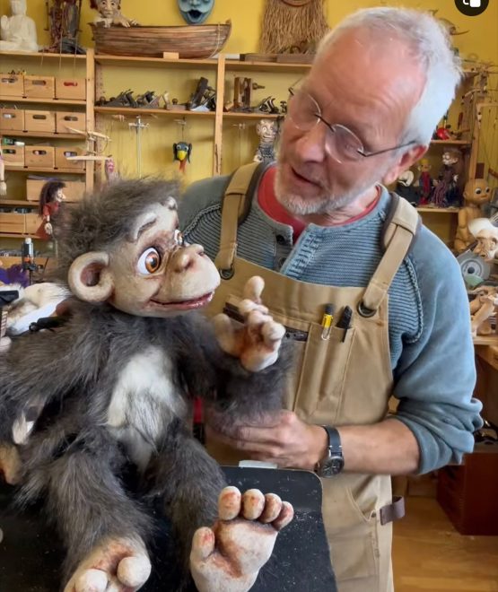 Bernd with Monkey Puppet